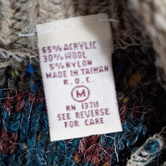 Vintage True Mark wool blend pullover long sleeve v-neck sweater - M - Picture 3 of 8